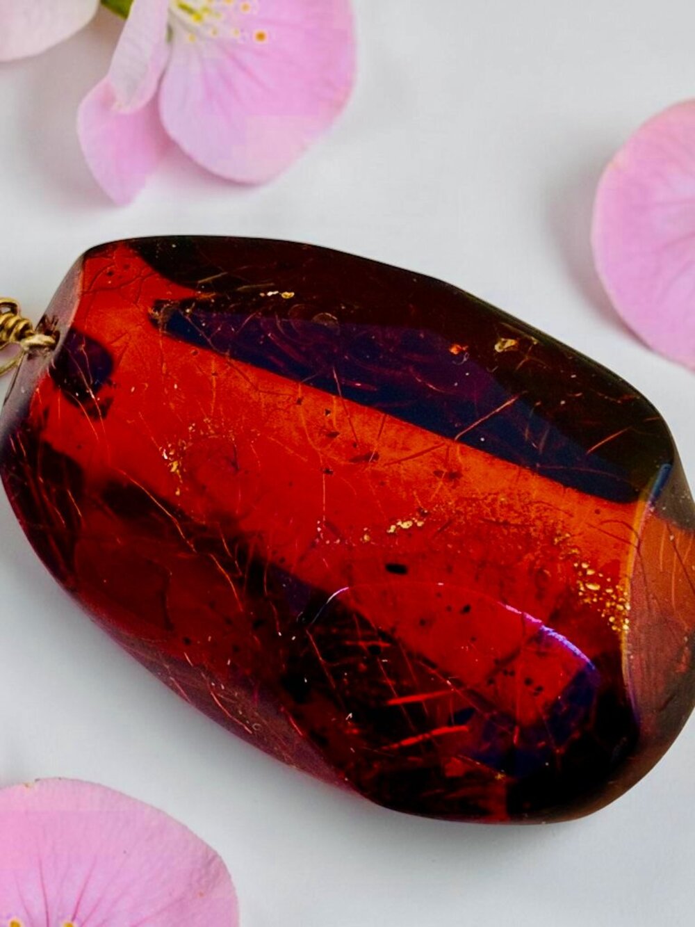 Amber Pendant Large Chunky Faceted